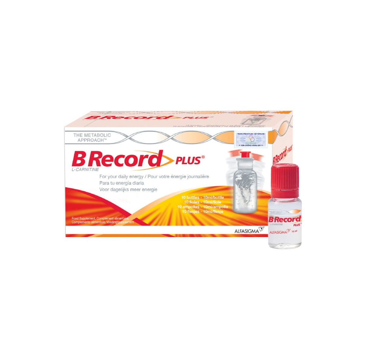 B Record Plus đạm uống giảm STRESS, mất ngủ (Hộp 10 lọ)