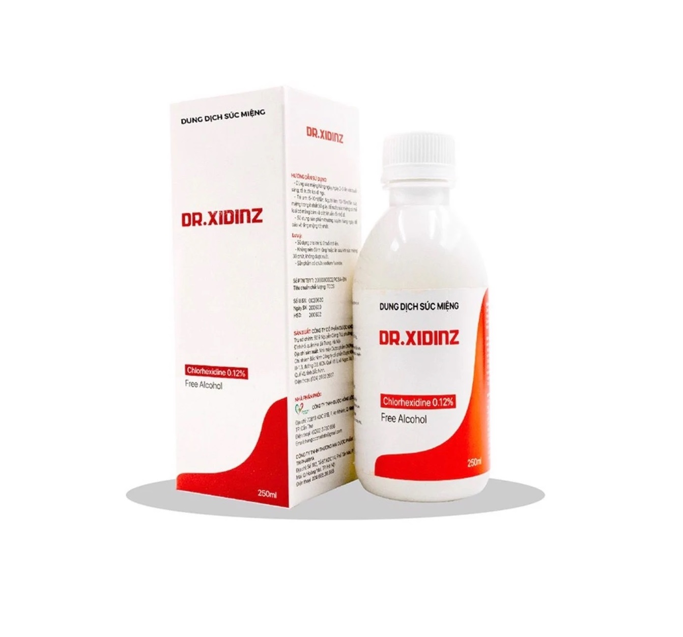 Dung dịch nước súc miệng DR.XIDINZ 250ml [dr xidinz, xidin, clorhexidine, listerine]