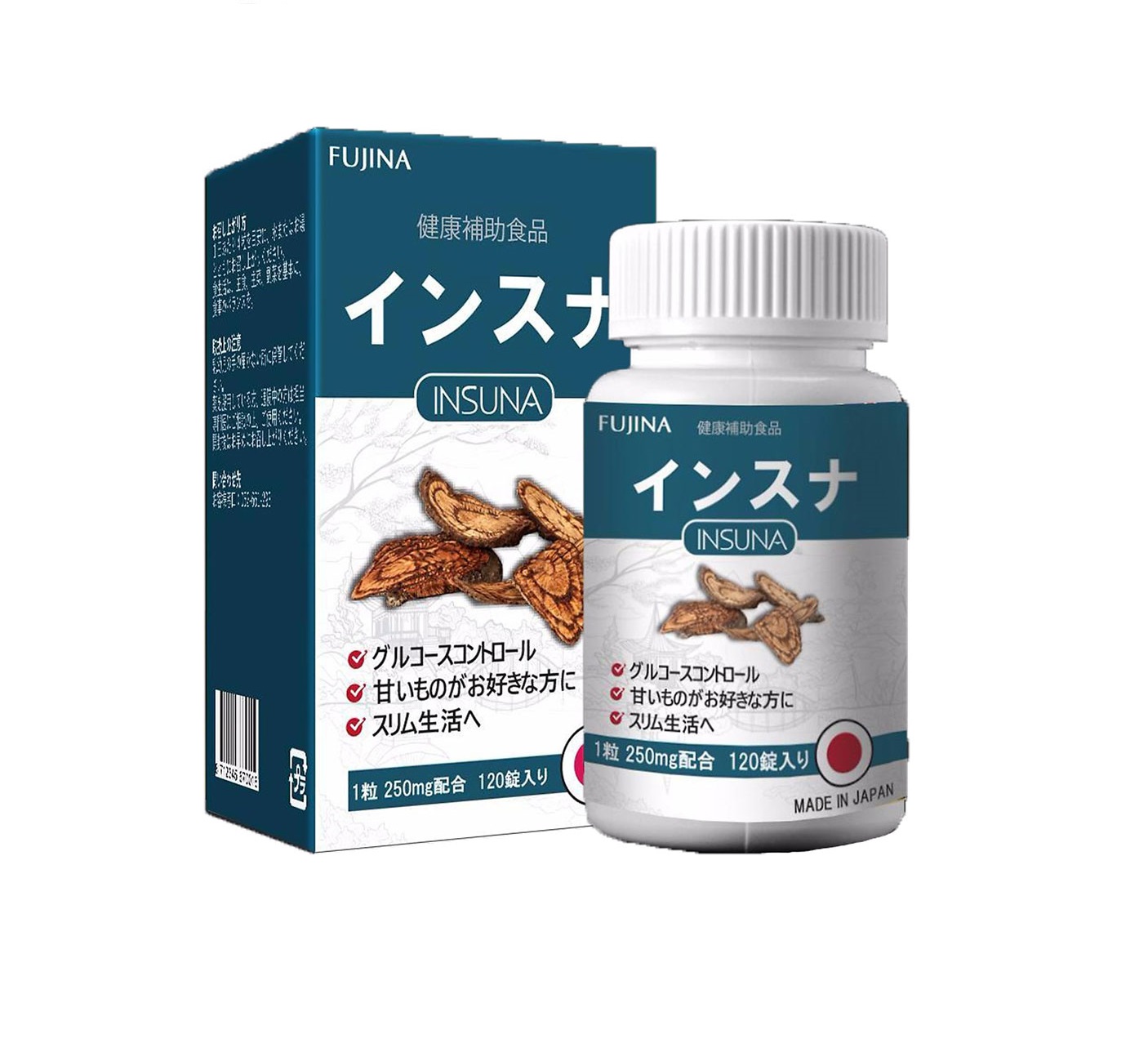 INSUNA - Viên uống hỗ trợ trị tiểu đường / đái tháo đường đến từ Nhật Bản (Hộp 120 viên)