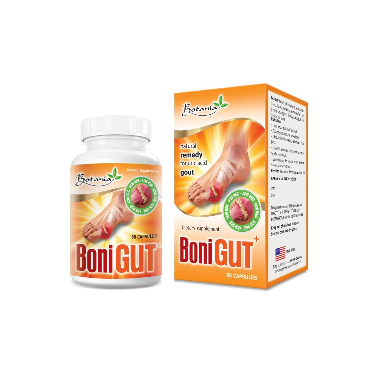 BoniGut Giảm nguy cơ, triệu chứng bệnh gout [boni gut, bonigout, boni gout]