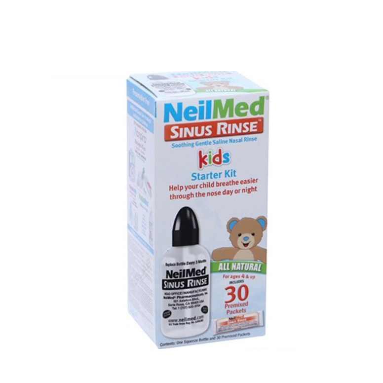 Bộ dụng cụ rửa mũi dành cho trẻ em NeilMed Sinus Rinse Pediatric Starter Kit 60 gói/ 30 gói