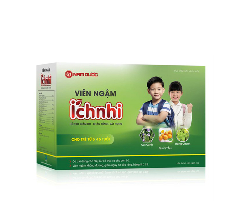 Viên kẹo ngậm ho Ích Nhi Nam Dược (Hộp 30 viên)