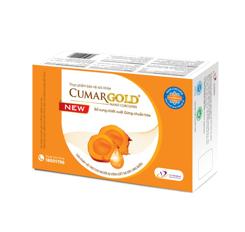 CUMARGOLD New (Hộp 30 viên) - Nano curcumin - Nano nghệ - Đau dạ dày