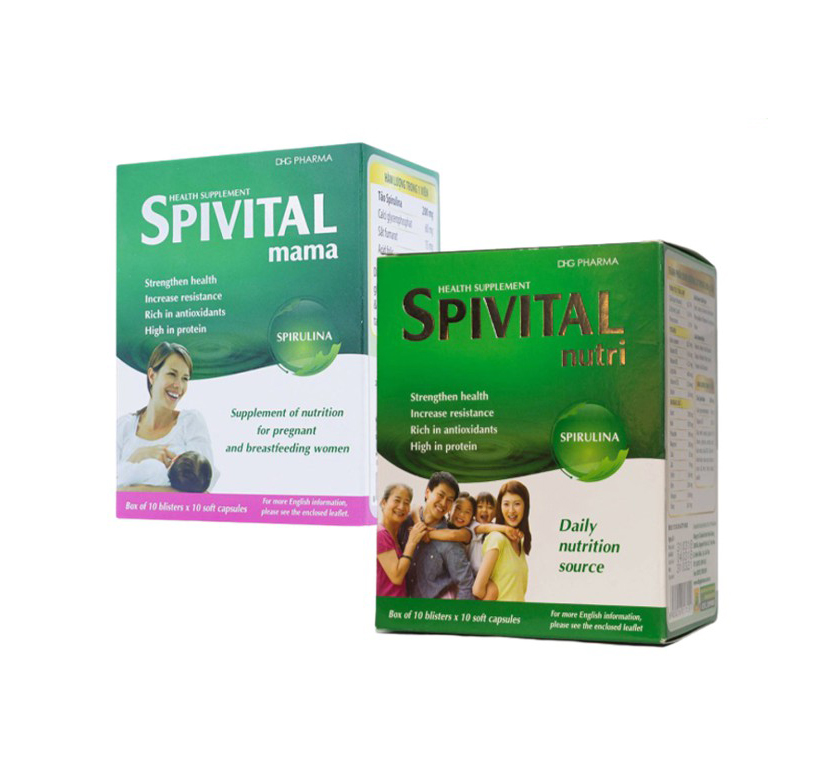 Spivital Mama - Spivital Nutri - Tảo khoáng Spirulina [Spivita, đạm thực vật]