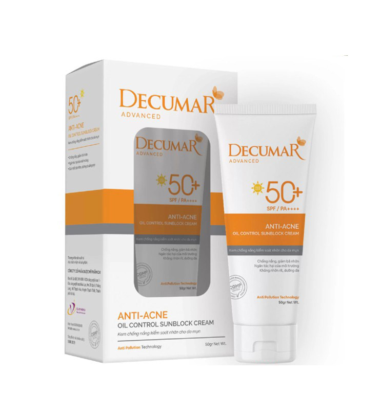 [New_Decumar Advanced] Kem chống nắng kiểm soát nhờn cho da mụn, ngừa mụn (Chai 50g)[Decuma, dercuma, dercumar sunblock]