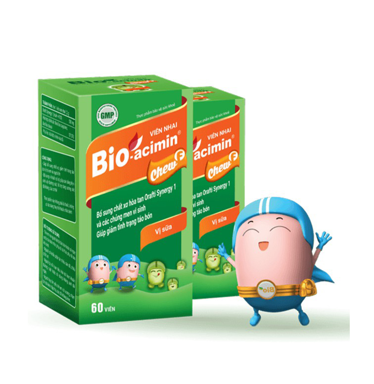 Viên nhai Bio-Acimin Chew F vị sữa - Bổ sung chất xơ, hết táo bón - Bioacimin