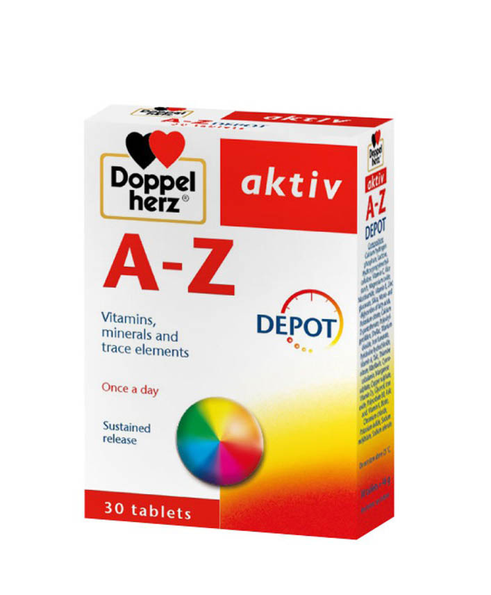 Vitamin A-Z Depot DoppelHerz (Hộp 30 viên) - Bổ sung vitamin, khoáng chất [AZ Depot]