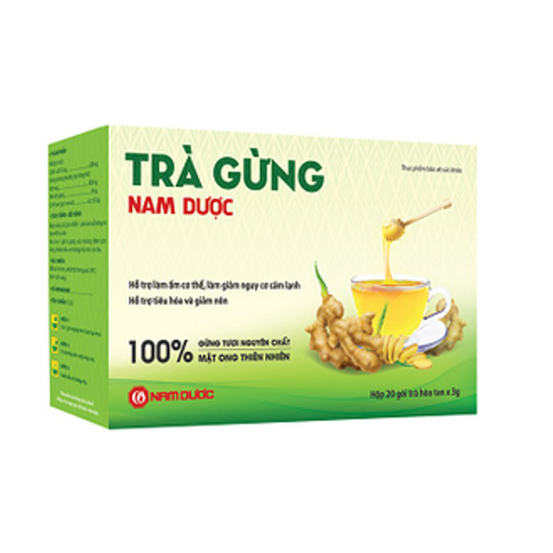 Trà gừng Nam Dược [Hộp 20 gói] - Mật ong