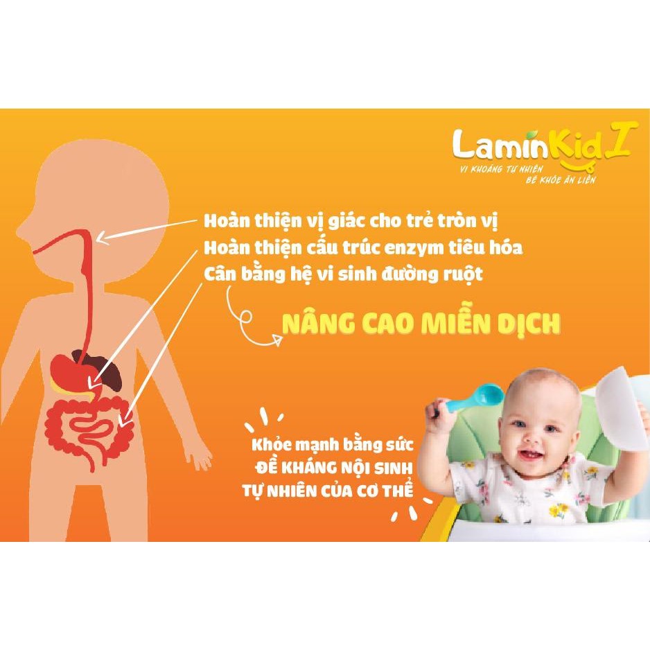 LaminKid I (Hộp 20 gói) Giúp trẻ ăn ngon, tăng cân tự nhiên, tăng sức đề kháng [Cốm ăn ngon cho bé Lamin Kid]