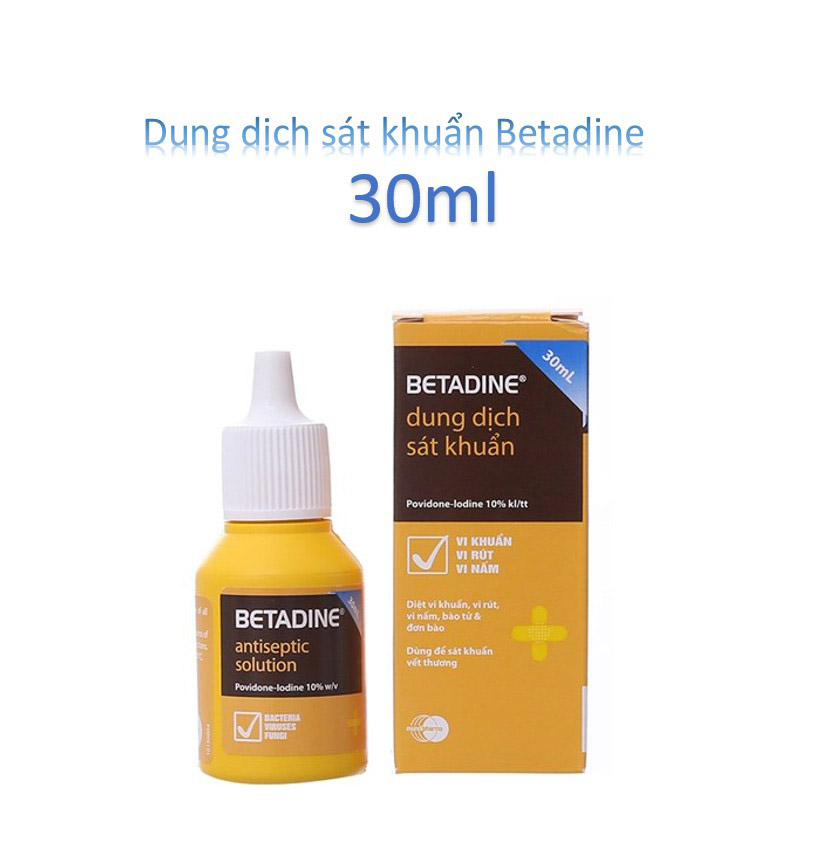Dung dịch sát khuẩn Betadine antiseptic solution 10% [Betadin, povidine, povidin, iodine, thuốc đỏ]