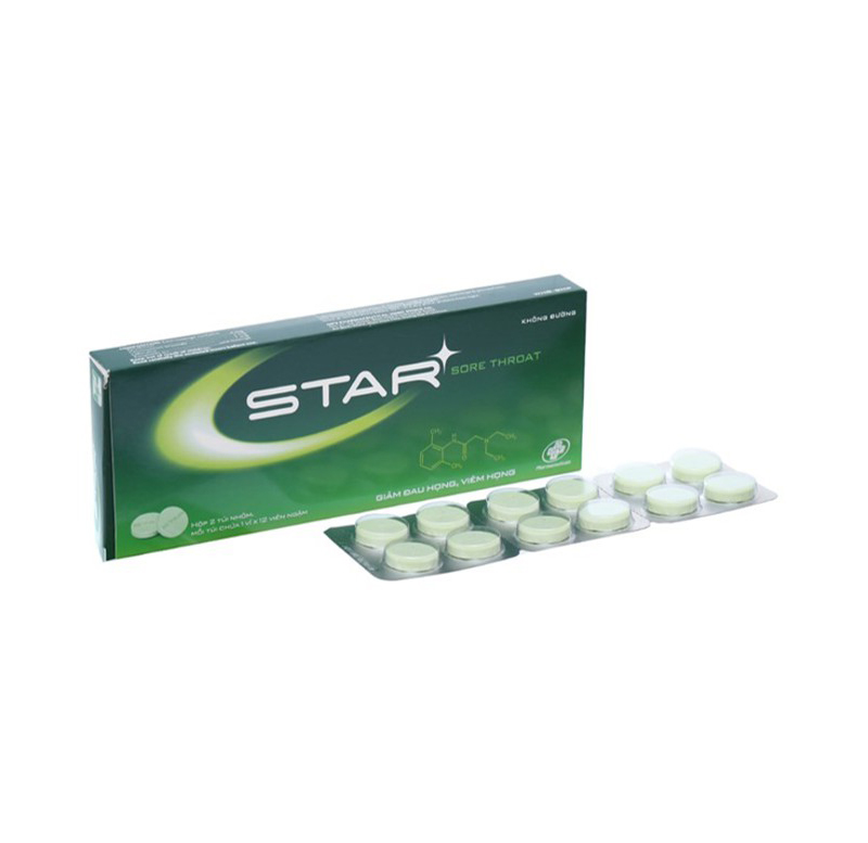 Viên, kẹo ngậm STAR SORE THROAT - star xanh lá