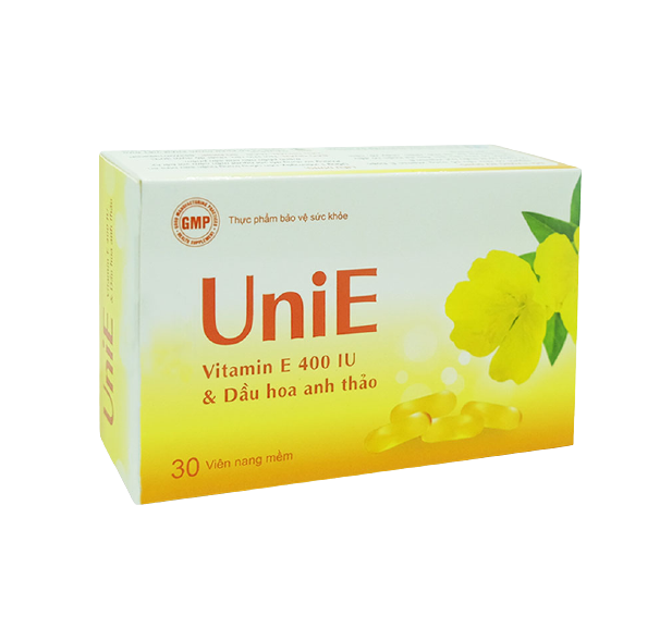 UniE - UniE Đỏ (Hộp 30 viên) - Viên uống Vitamin E 400 IU, Dầu hoa anh thảo, e đỏ [Enat 400, Unnie, Uni E]